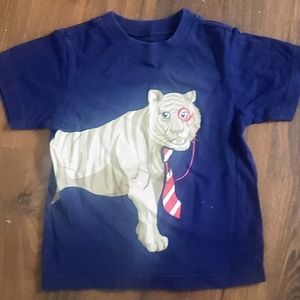 The Children's Place Blue Tiger with Tie & Glasses Tee